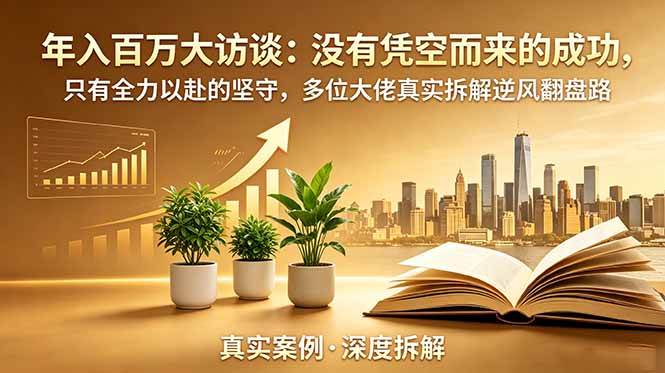 （18891期）年入百万大访谈-更新：没有凭空而来的成功，只有全力以赴的坚守，多位大佬真实拆解逆风翻盘路-985网创