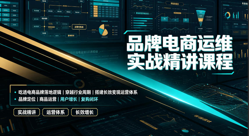 品牌电商运维实战精讲课程｜吃透电商品牌落地逻辑、穿越行业周期、搭建长效变现运营体系-985网创