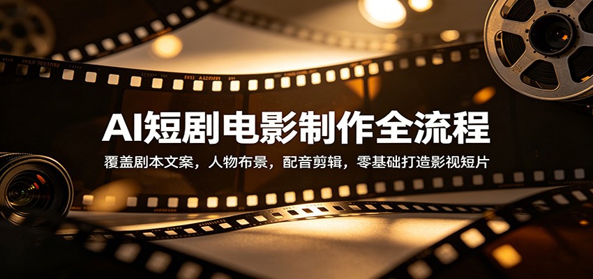 AI短剧电影制作全流程：覆盖剧本文案，人物布景，配音剪辑，零基础打造影视短片-985网创