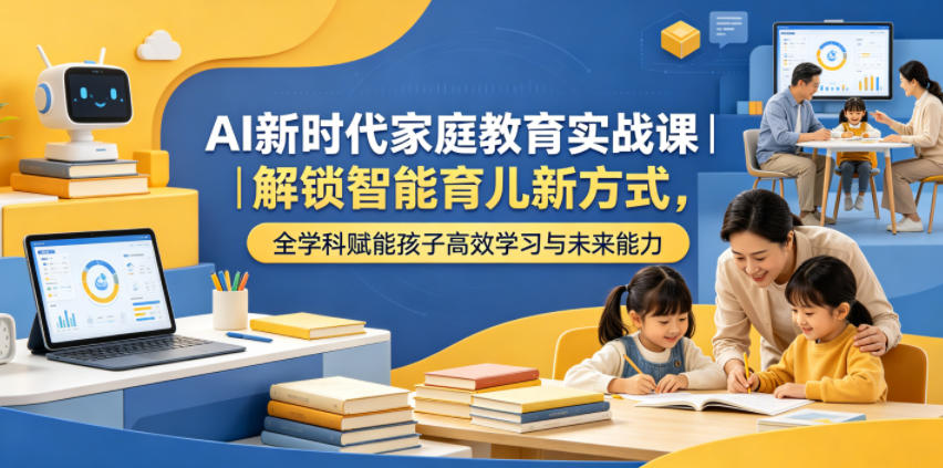 AI新时代家庭教育实战课｜解锁智能育儿新方式，全学科赋能孩子高效学习与未来能力-985网创