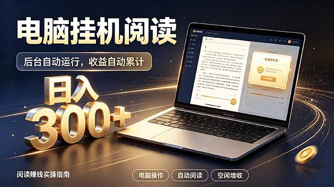 看小说也有收益？自动化流程，轻松日入300+-985网创