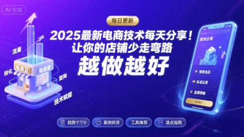 2025-2026最新电商技术每天分享，让你的店铺少走弯路，越做越好(更新26年07月)-985网创