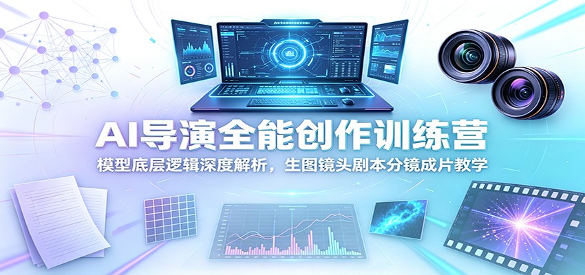 AI导演全能创作训练营：模型底层逻辑深度解析，生图镜头剧本分镜成片教学-985网创