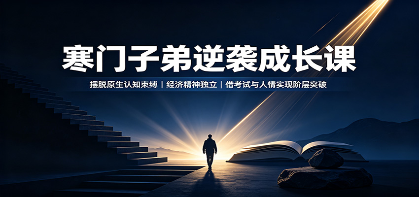 寒门子弟逆袭成长课：摆脱原生认知束缚，经济精神独立，借考试与人情实现阶层突破-985网创