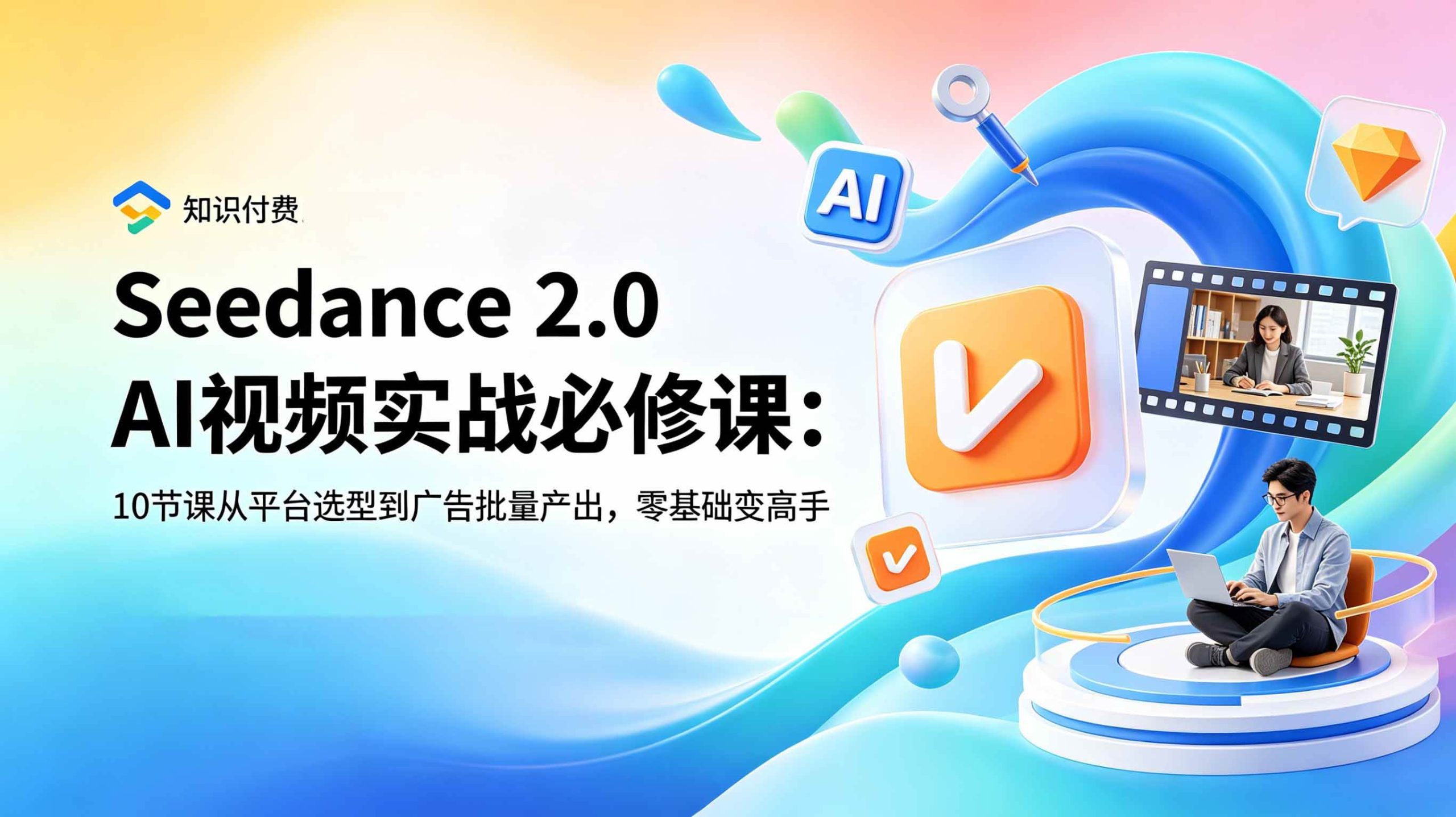 （18998期）Seedance 2.0 AI视频实战必修课：10节课从平台选型到广告批量产出，零基础变高手-985网创