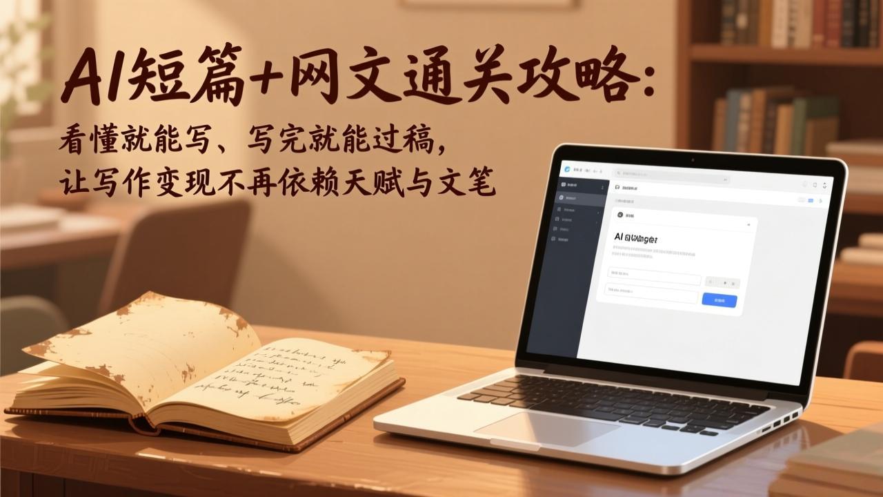 AI短篇+网文通关攻略：看懂就能写、写完就能过稿，让写作变现不再依赖天赋与文笔-985网创