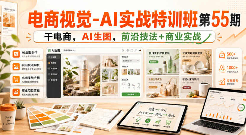 电商视觉-AI实战特训班第55期，干电商，AI生图，前沿技法+商业实战-985网创