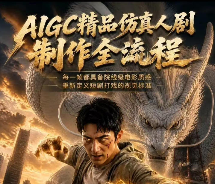 AIGC精品仿真人剧豢龙人全流程制作解析2026，国风仿真人创作+打斗剧情+人设编排，一站式AI短剧入门-985网创