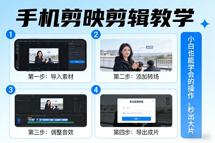 手机剪映剪辑教学，小白也能学会的操作，秒出大片-985网创