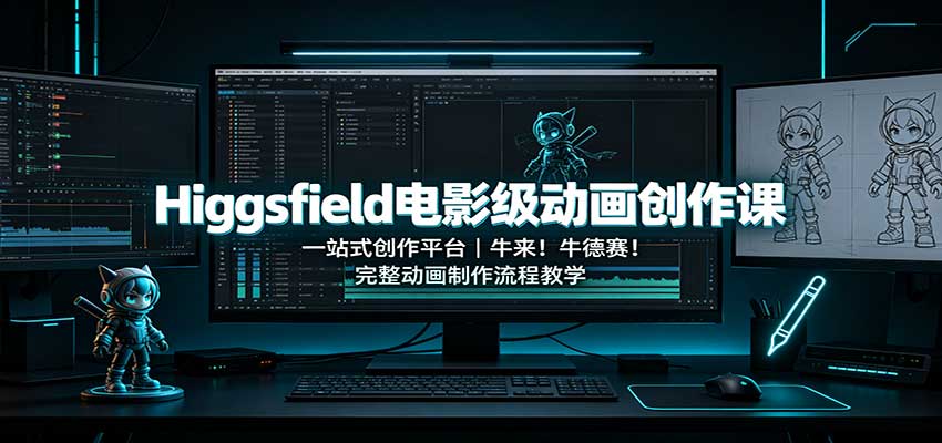 Higgsfield电影级动画创作课：一站式创作平台，牛来！牛德赛！完整动画制作流程教学-985网创