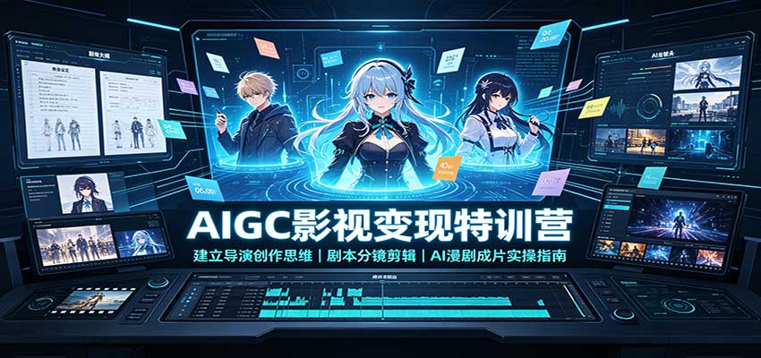 AIGC影视变现特训营：建立导演创作思维，剧本分镜剪辑，AI漫剧成片实操指南-985网创