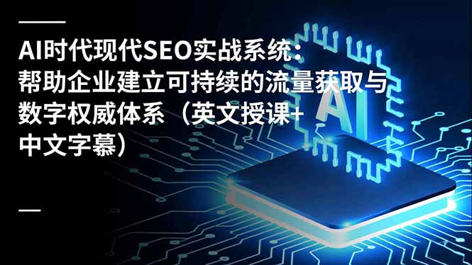 AI时代现代SEO实战系统：帮助企业建立可持续的流量获取与数字权威体系(英文授课+中文字幕-985网创