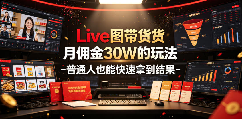 Live图带货月佣金30W的玩法-普通人也能快速拿到结果-985网创