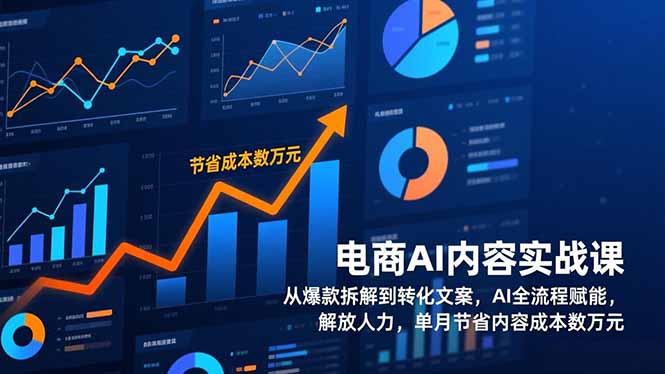 电商AI内容实战课，从爆款拆解到转化文案，AI全流程赋能，解放人力，单月节省内容成本数万元-985网创