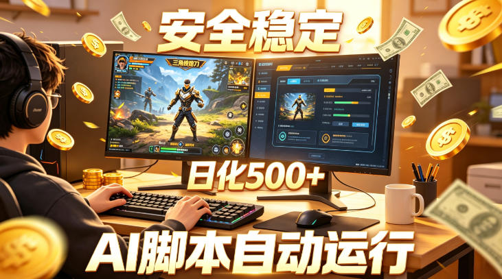三角洲全自动挂G项目，AI脚本躺賺，日化500+，无需手动操作【揭秘】-985网创