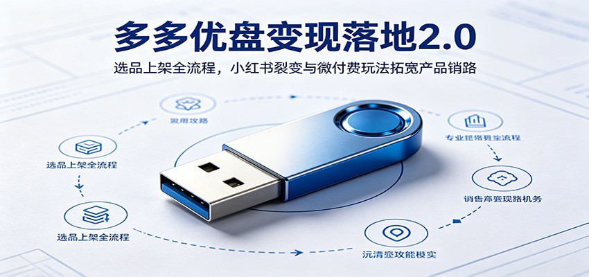 多多优盘变现落地2.0：选品上架全流程，小红书裂变与微付费玩法拓宽产品销路-985网创