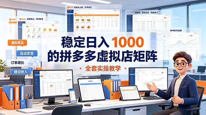 （19253期）稳定日入 1000 的拼多多虚拟店矩阵，全套实操教学-985网创