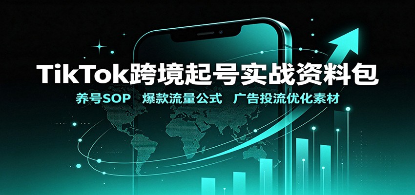 TikTok跨境起号实战资料包：养号SOP，爆款流量公式，广告投流优化素材-985网创