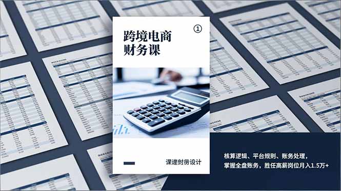 跨境电商财务课，核算逻辑、平台规则、账务处理，掌握全盘账务，胜任高薪岗位月入1.5万+-985网创