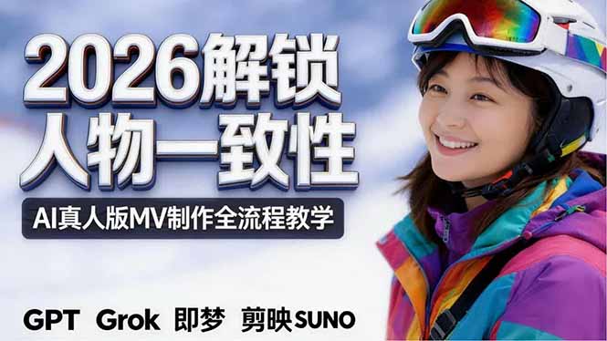 2026独创解锁人物一致性：AI真人版MV制作，不讲空话，不拼概念，全流程实操-985网创