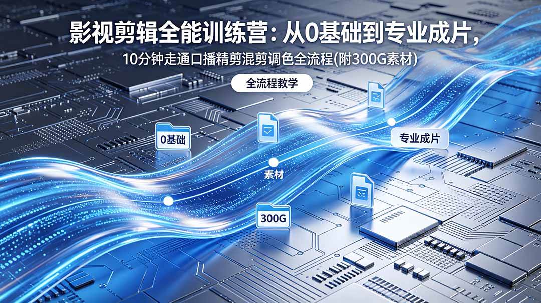 （18664期）2026影视剪辑全能实战课｜0基础到专业成片，全流程教学，高清带300G素材-985网创