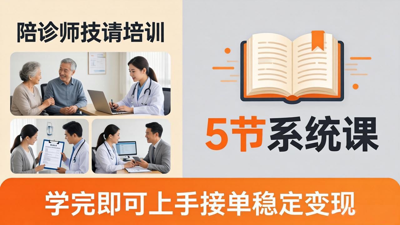 想做陪诊师不知从何下手？5节系统课教你掌握核心技能，学完即可上手接单稳定变现-985网创