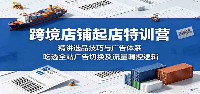 跨境店铺起店特训营：精讲选品技巧与广告体系，吃透全站广告切换及流量调控逻辑-985网创