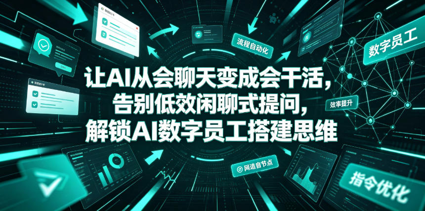 让AI从会聊天变成会干活，告别低效闲聊式提问，解锁AI数字员工搭建思维-985网创