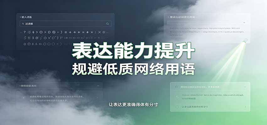 表达能力提升：语言塑造思想逻辑，规避低质网络用语，强化心智感知-985网创