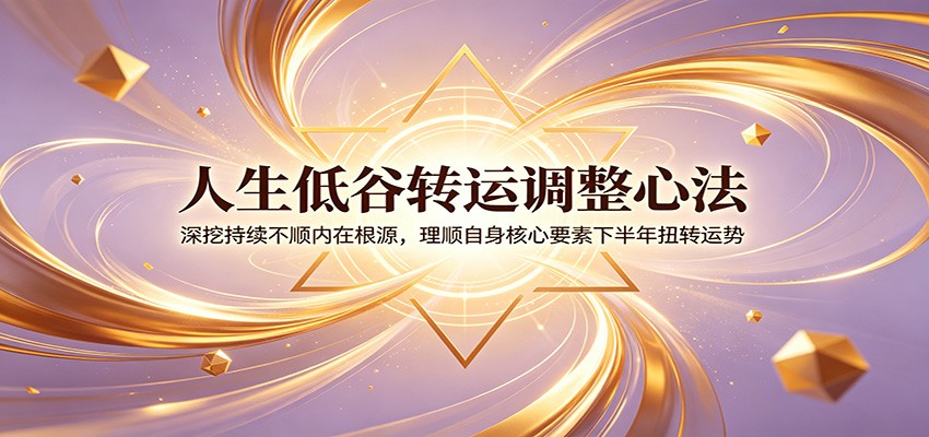 人生低谷转运调整心法：深挖持续不顺内在根源，理顺自身核心要素下半年扭转运势-985网创