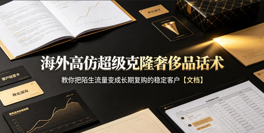 海外高仿超级克隆奢侈品话术，教你把陌生流量变成长期复购的稳定客户【文档】-985网创