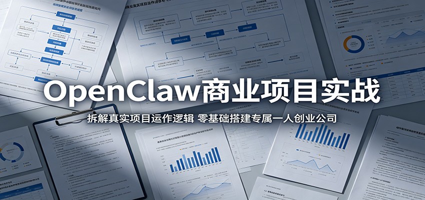 OpenClaw商业项目实战：拆解真实项目运作逻辑，零基础搭建专属一人创业公司-985网创