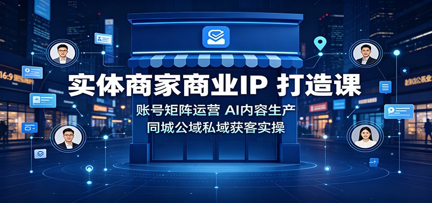 实体商家商业IP打造课：账号矩阵运营，AI内容生产，同城公域私域获客实操-985网创