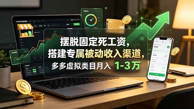（19166期）摆脱固定死工资，搭建专属被动收入渠道，多多虚拟类目月入 1-3 万-985网创