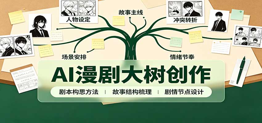 AI漫剧大树创作：剧本构思课程讲解，软件插件配置，配套工具资料完整梳理-985网创