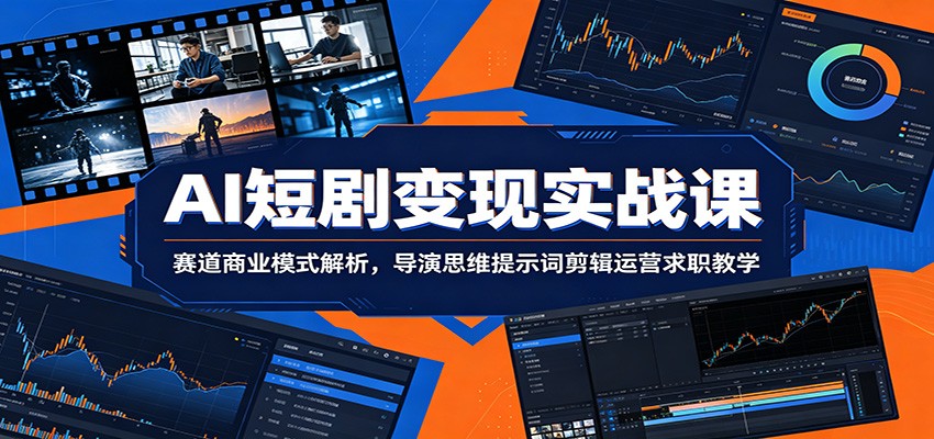 AI短剧变现实战课：赛道商业模式解析，导演思维提示词剪辑运营求职教学-985网创