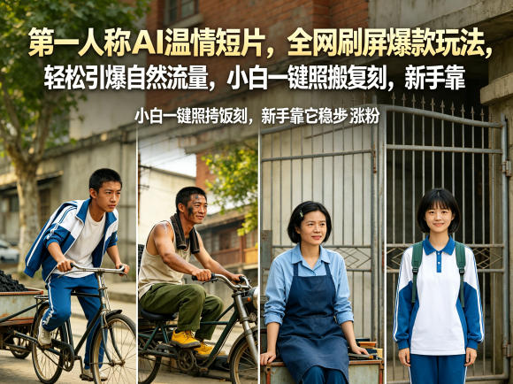 第一人称AI温情短片，全网刷屏爆款玩法，轻松引爆自然流量，小白一键照搬复刻，新手靠它稳步涨粉-985网创