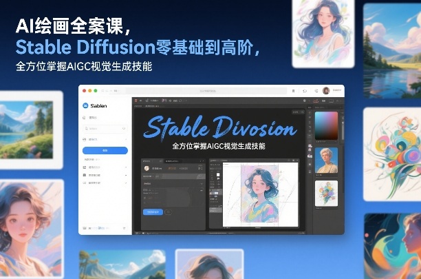 AI绘画全案课，Stable Diffusion零基础到高阶，全方位掌握AIGC视觉生成技能-985网创