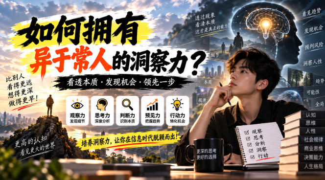 某公众号付费文章：如何拥有异于常人的洞察力？-985网创