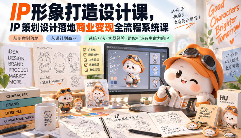 IP形象打造设计课，IP策划设计落地商业变现全流程系统课-985网创