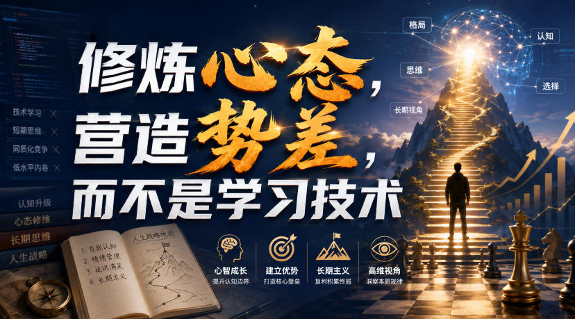 付费文章：修炼心态，营造势差，而不是学习技术-985网创