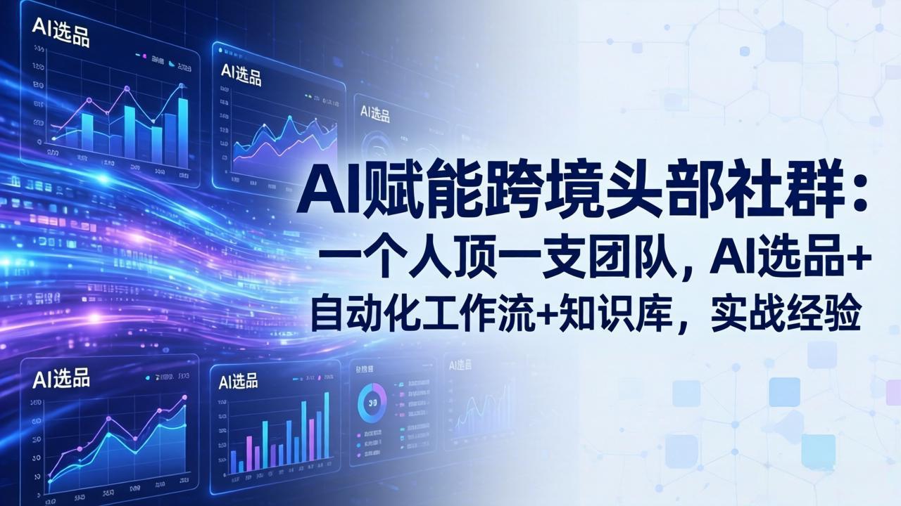 AI赋能跨境头部社群：一个人顶一支团队，AI选品+自动化工作流+知识库，实战经验-更新3月-985网创