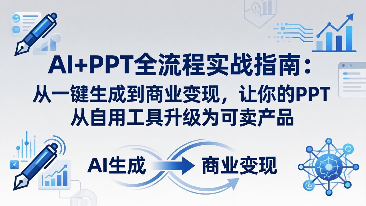 AI+PPT全流程实战指南-更新4月21：从一键生成到商业变现，让你的PPT从自用工具升级为可卖产品-985网创
