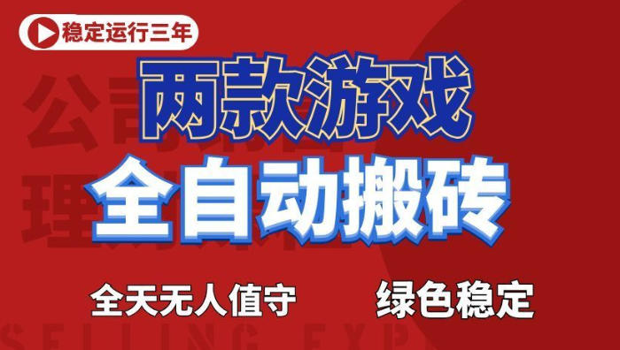 海外游戏全自动搬砖，日入1k+，全天无人值守，绿色稳定！【揭秘】-985网创