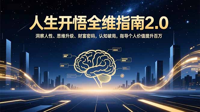 人生开悟全维指南2.0：洞察人性、思维升级、财富密码，认知破局，指导个人价值提升百万-985网创