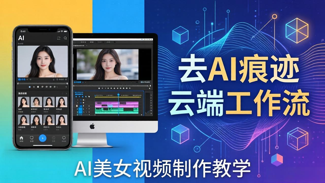 AI美女视频制作教学：去AI痕迹，云端工作流出图，手机电脑均可，不需要配置-985网创