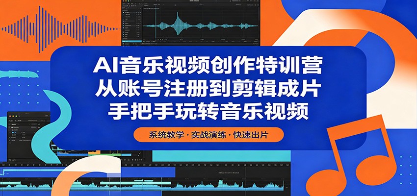 AI音乐视频创作特训营：从账号注册到剪辑成片，手把手玩转音乐视频-985网创