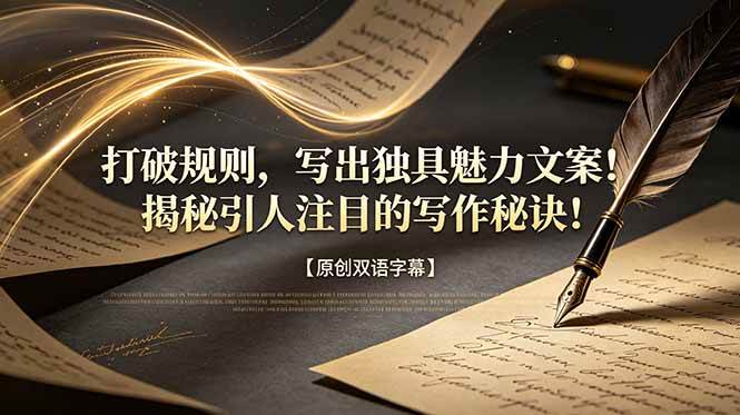 （18971期）打破规则，写出独具魅力文案！揭秘引人注目的写作秘诀！【原创双语字幕】-985网创