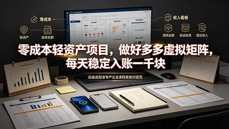 （19522期）零成本轻资产项目，做好多多虚拟矩阵，每天稳定入账一千块-985网创