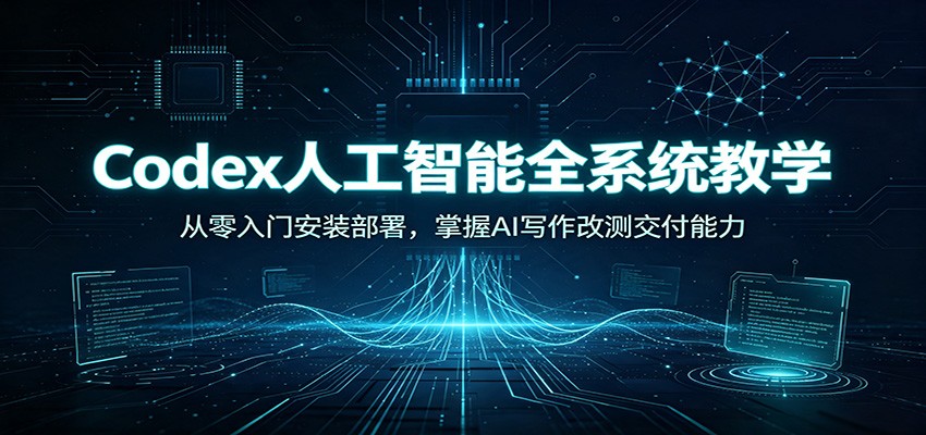 Codex人工智能全系统教学：从零入门安装部署，掌握AI写作改测交付能力-985网创
